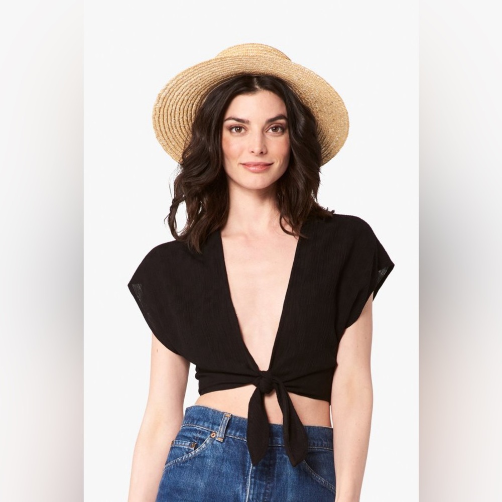 Whimsy & Row Valentina linen wrap top
